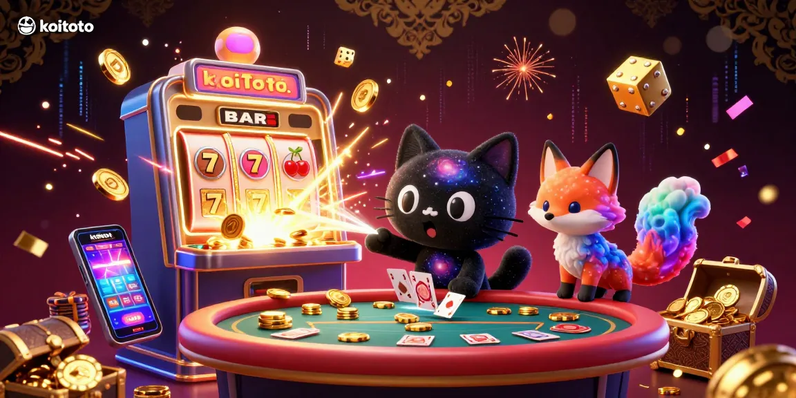 Menangkan hadiah jackpot di KOITOTO dengan mesin slot yang penuh koin emas dan simbol keberuntungan.