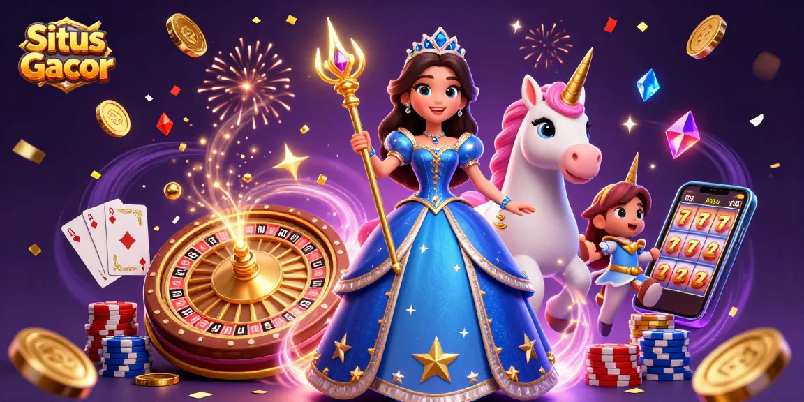 Situs Gacor spins winning opportunities with vibrant characters, coins, and thrilling game elements.
