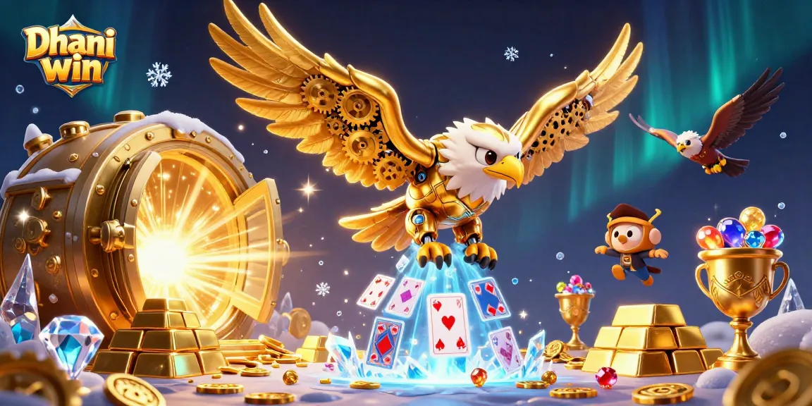 Dive into the thrilling world of Dhani win with an action-packed scene featuring a cybernetic eagle.