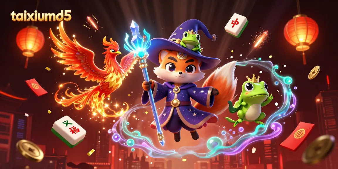 Engage with taixiumd5's enchanting wizard fox and phoenix in a vibrant gaming spectacle.