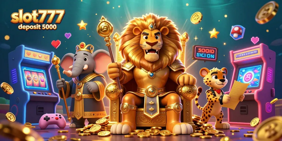 Experience exciting wins with slot777 deposit 5000 in this vibrant casino illustration!