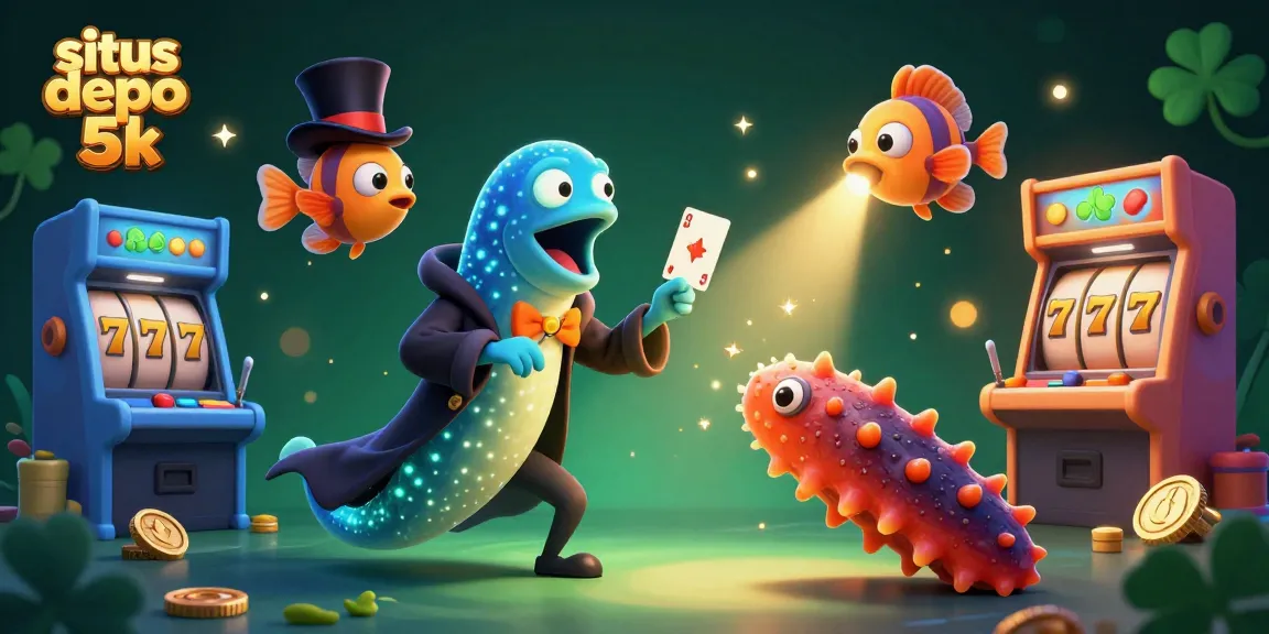 Engage with situs depo 5k in an exciting jackpot illustration featuring vibrant casino elements.