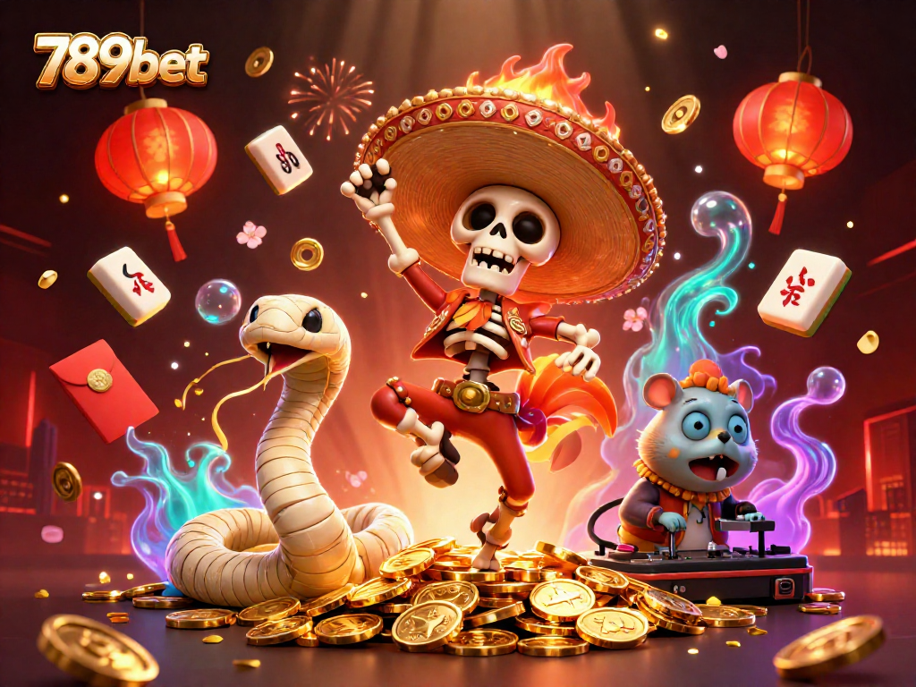 Experience thrilling gameplay at 789bet with a vibrant 3D casino illustration showcasing characters celebrating winning moments.