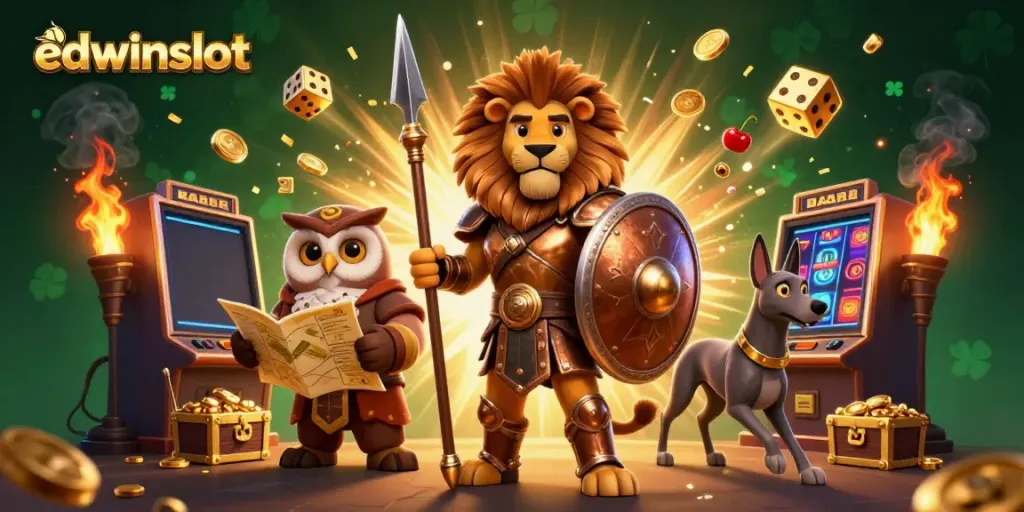 Experience excitement with edwinslot as a Spartan lion leads an adventure through dynamic casino games.