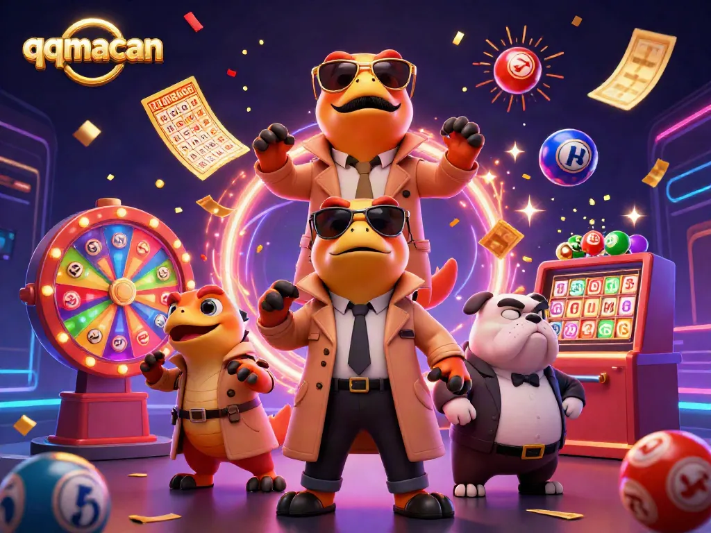 Engage in thrilling qqmacan adventures with colorful lottery elements and animated characters!