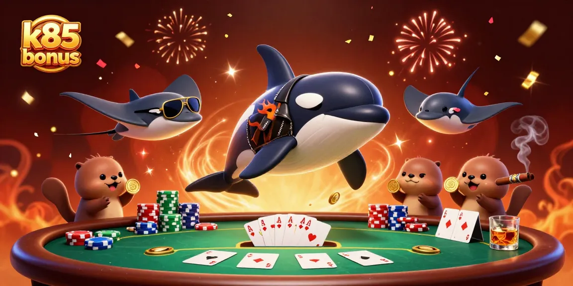 Aproveite o bônus K85 enquanto a orca, a manta e as lontras celebram com fichas e prêmios brilhantes.