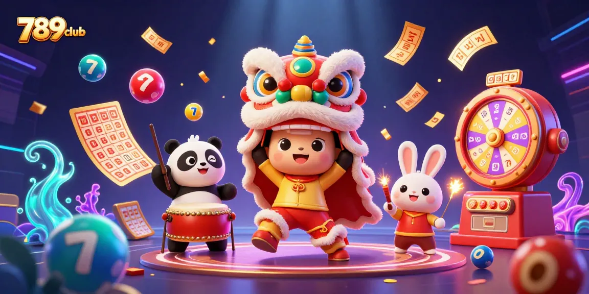 Engage in thrilling gameplay with 789club as colorful lottery balls and festive characters come alive.