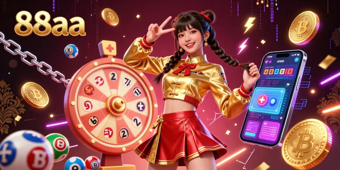 Experience thrilling wins at 88aa in this vibrant illustration showcasing a lively casino scene.