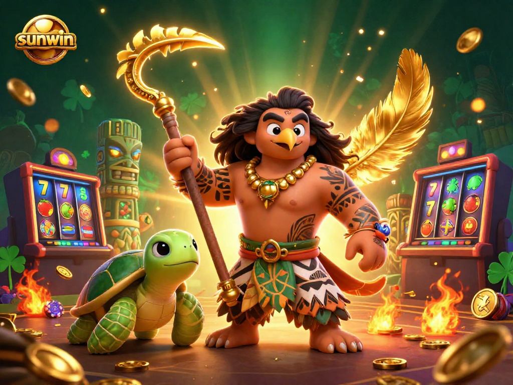 Experience thrilling gameplay at sunwin with a vibrant casino scene featuring exciting slot elements.