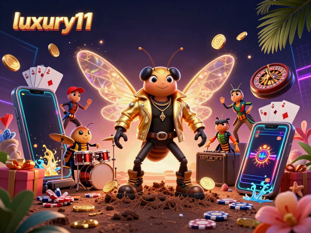 Experience the thrill of luxury111 slots with vibrant characters and gaming elements.