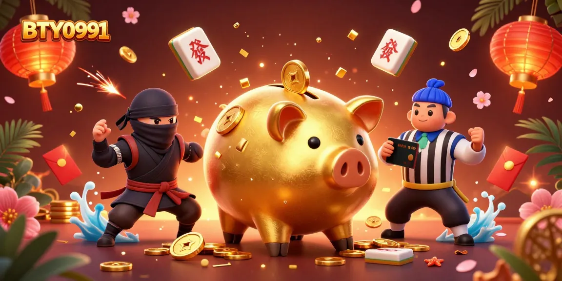 Experience vibrant gaming action with BTY0991’s cartoon characters in a festive casino scene.
