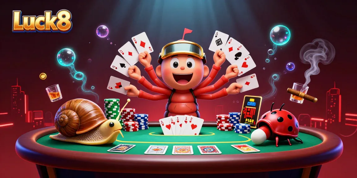 Engage in thrilling poker with Luck8's 3D cartoon dealer and vibrant casino action.