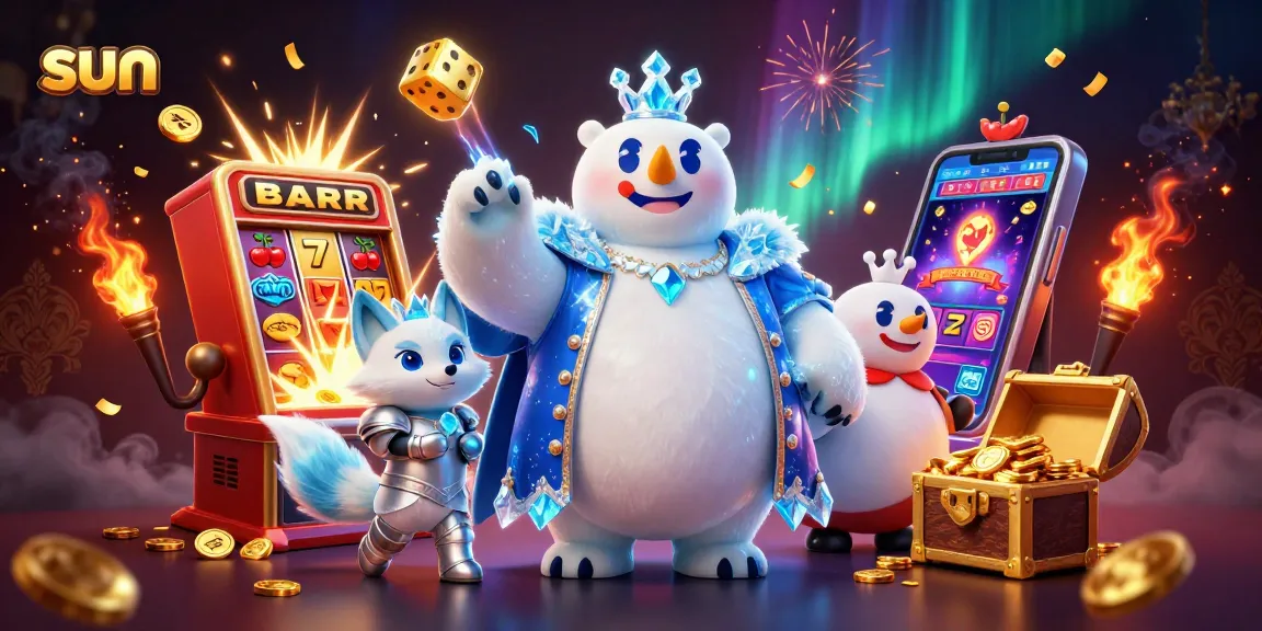 Engage with sun-themed online casino action featuring vibrant elements and characters.