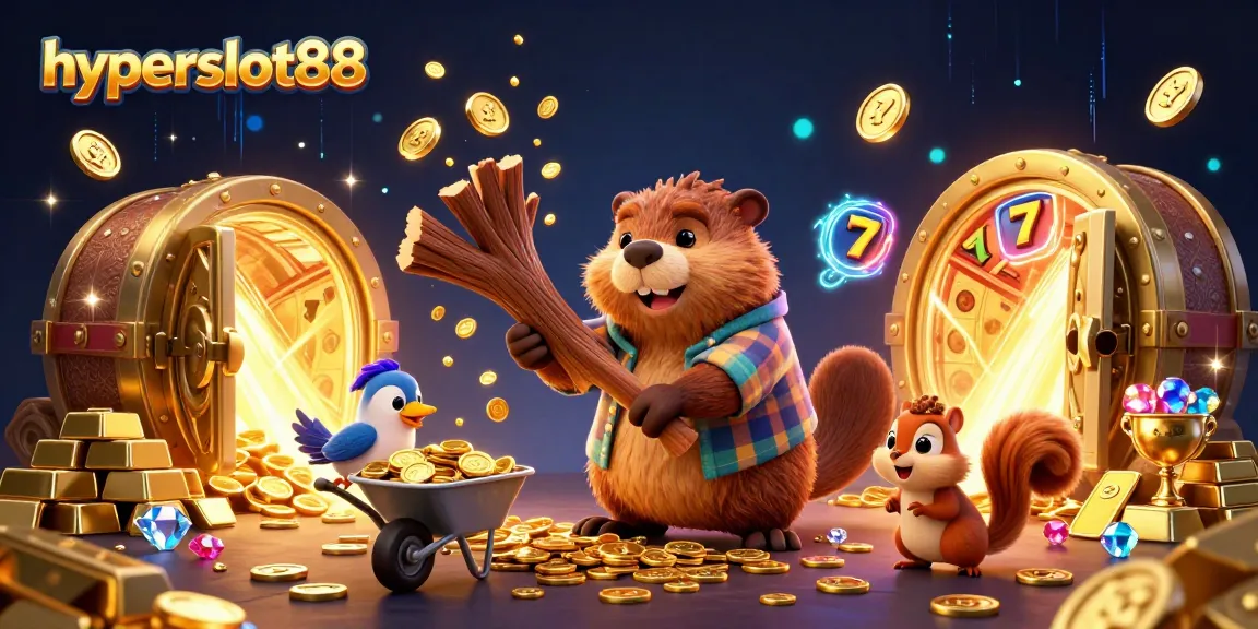 Engage with the exhilarating world of hyperslot88 as characters celebrate winning golden coins and treasures!