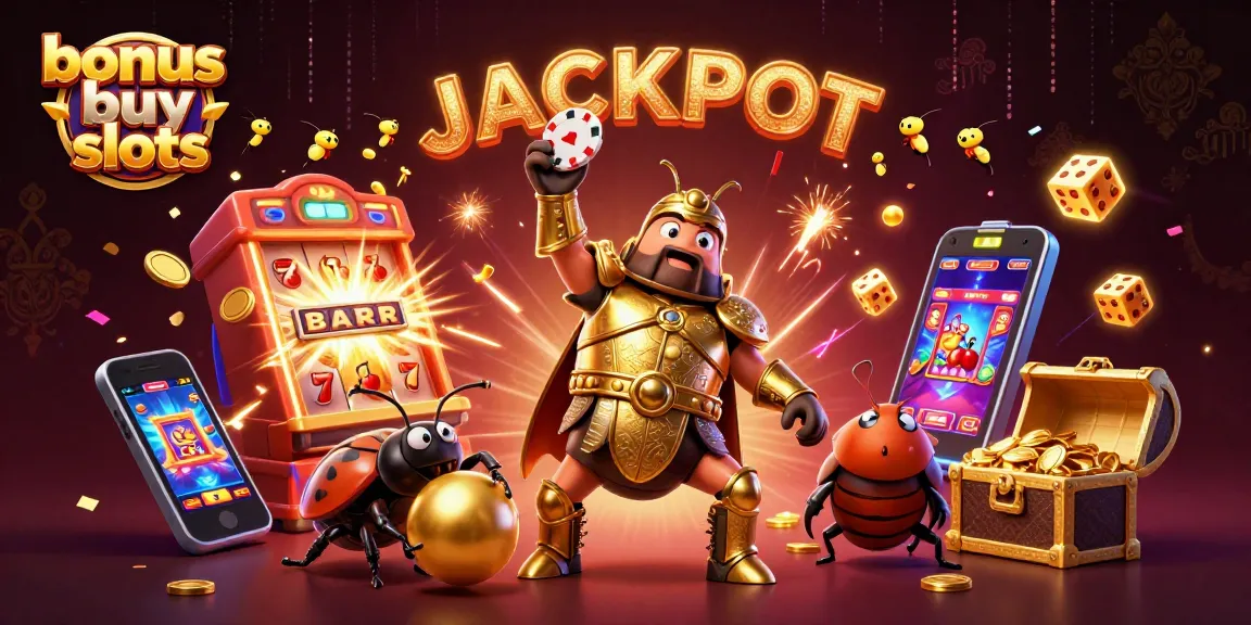 Experience thrilling bonus buy slots with cartoon characters celebrating a big win in style.
