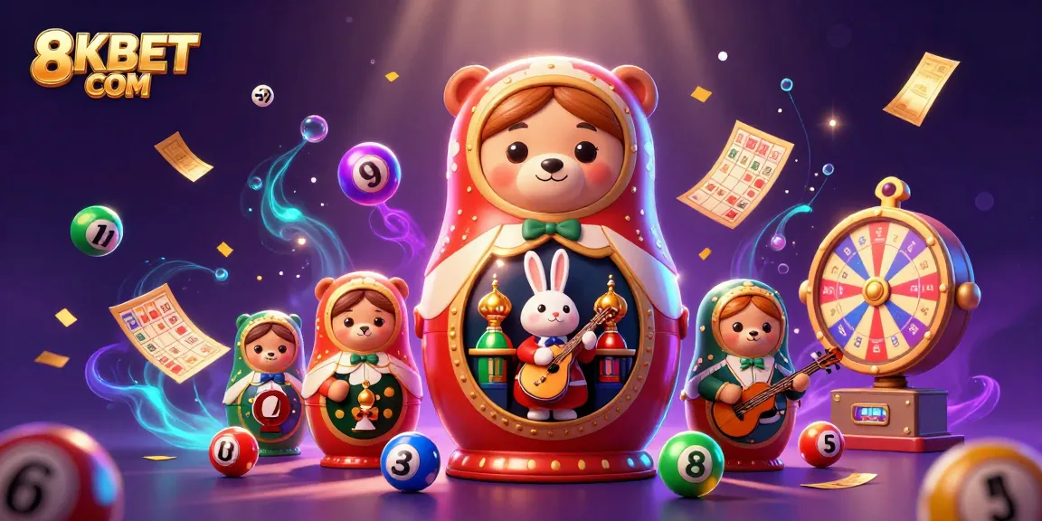 Engage with 8KBET COM for thrilling casino adventures with a colorful, dynamic scene.