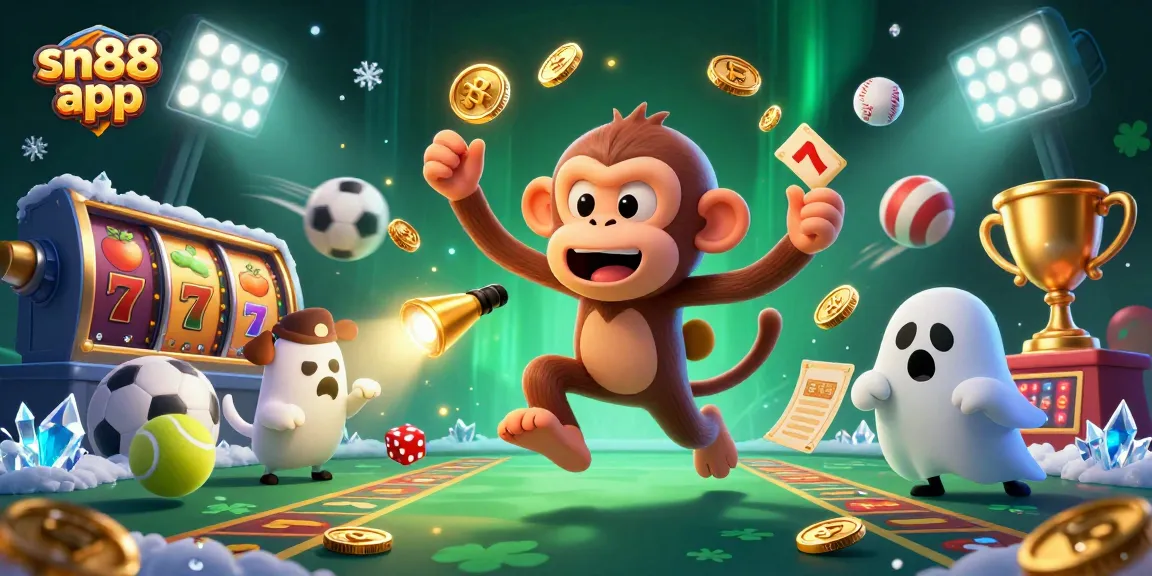 Experience the thrilling sn88 app with dynamic slots and a playful poltergeist monkey.
