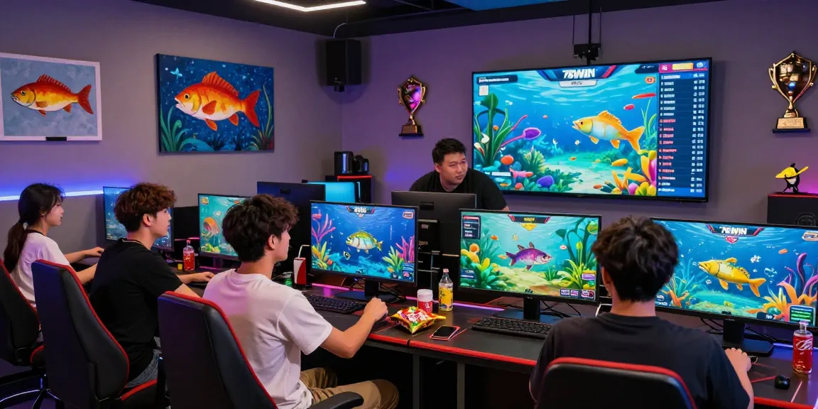 Friends enjoying online fishing games at 78win, showcasing vibrant graphics and competitive spirit.