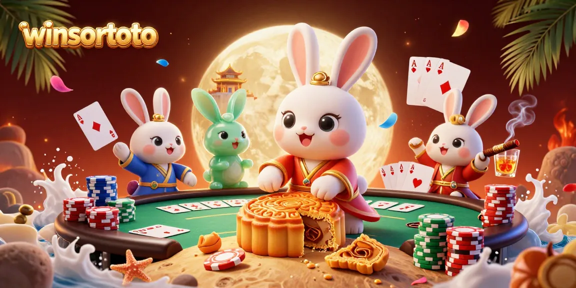 Experience winsortoto as the moon rabbit reveals poker chips and games on the lunar surface.