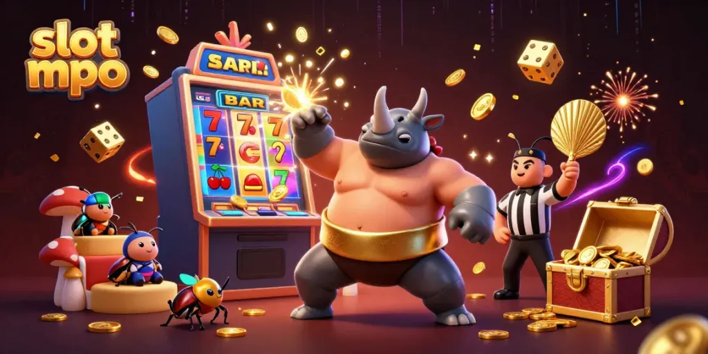 Experience the excitement of slot mpo with vibrant 3D characters amidst a jackpot explosion.