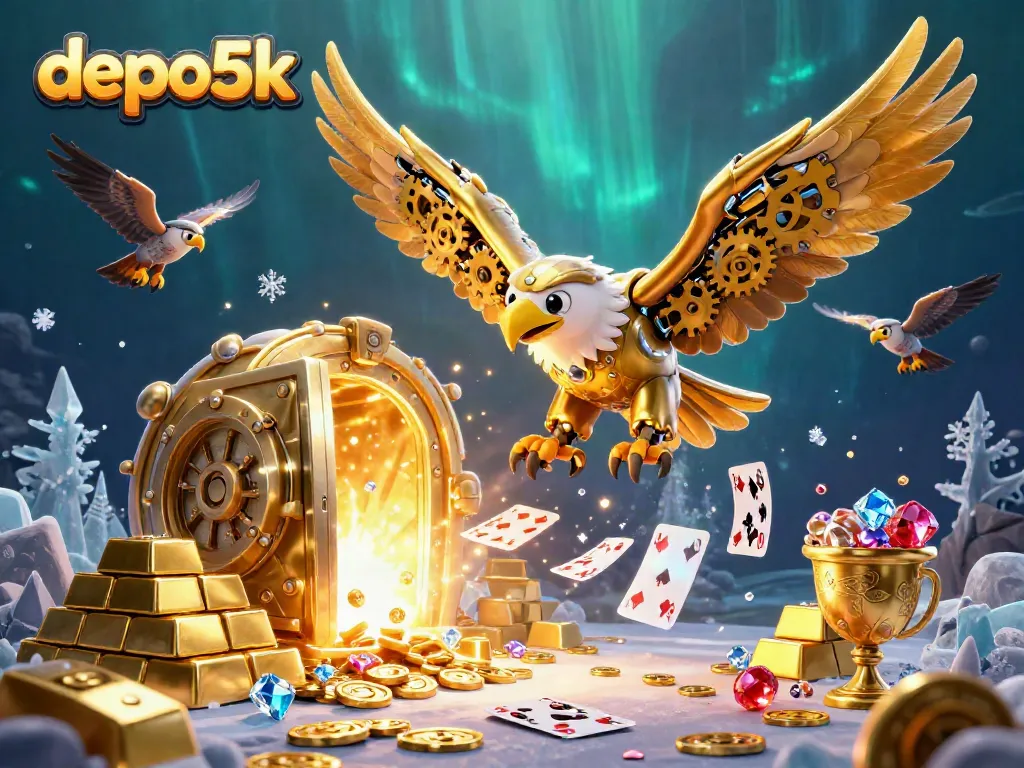 Engage in thrilling adventures with depo5k, as the golden eagle swoops through dazzling cards and treasures.