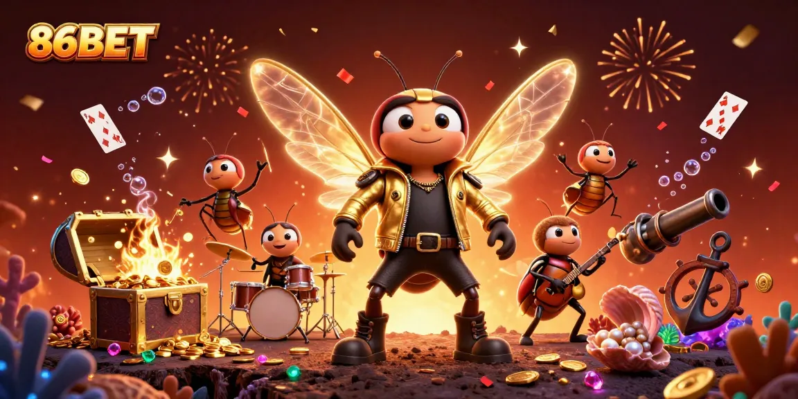 Experience thrilling gameplay with 86BET's dynamic casino world filled with colorful treasures and energetic characters.