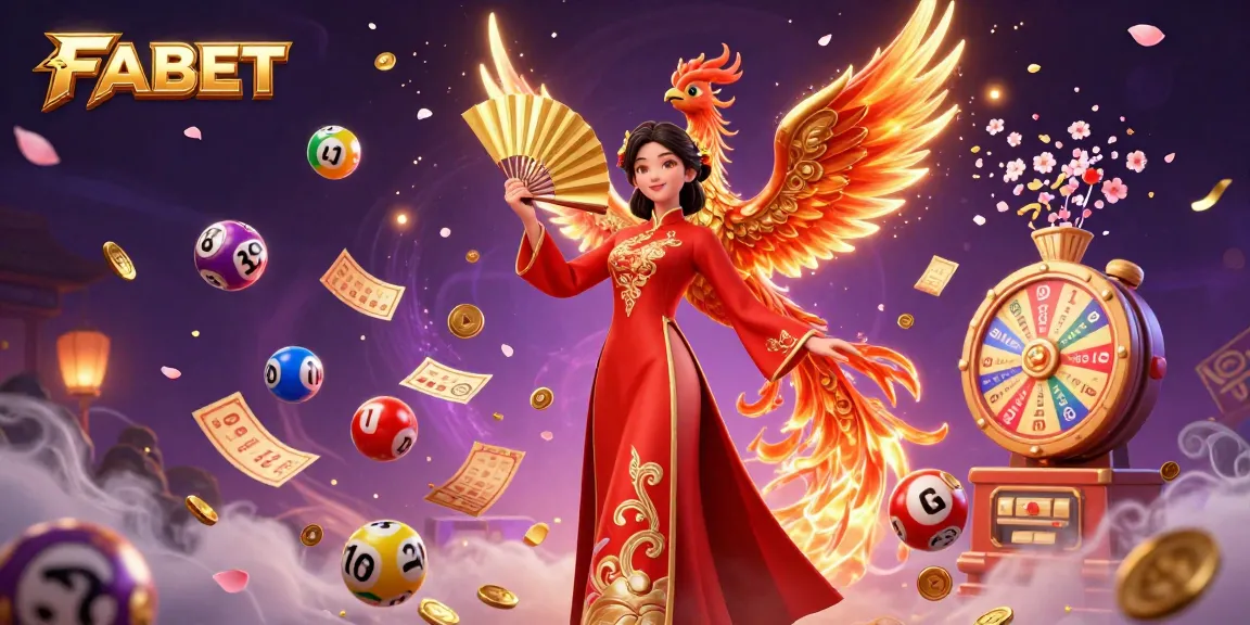 Experience the excitement of FABET through a vibrant 3D illustration depicting engaging lottery and gaming elements.