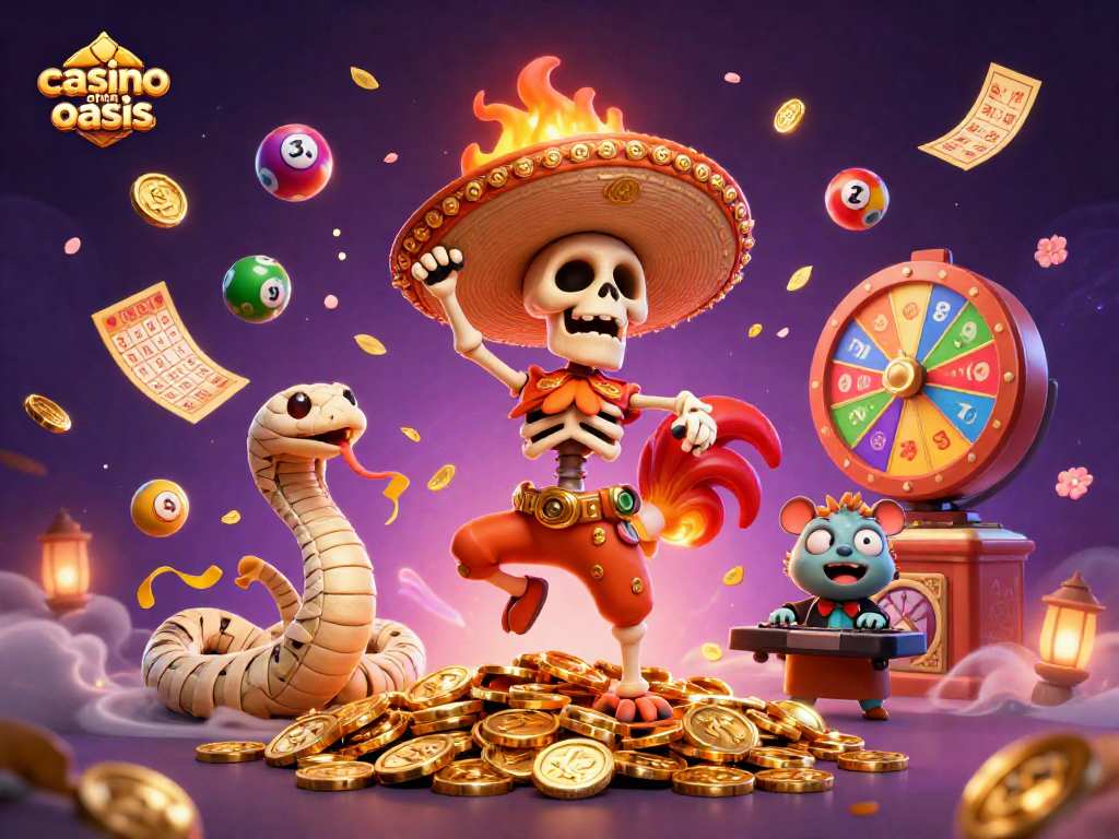 Experience the excitement of casino ohne oasis with a lively scene featuring vibrant gaming elements.