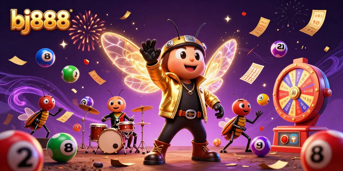 Experience thrilling gaming action with bj888 as the cicada rock star shines in a vibrant casino scene.
