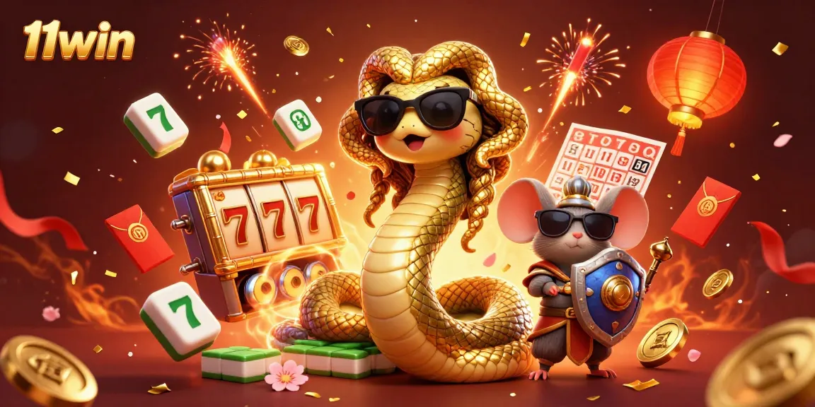Spin to win at 11win with Medusa and a warrior mouse amidst dynamic casino elements.