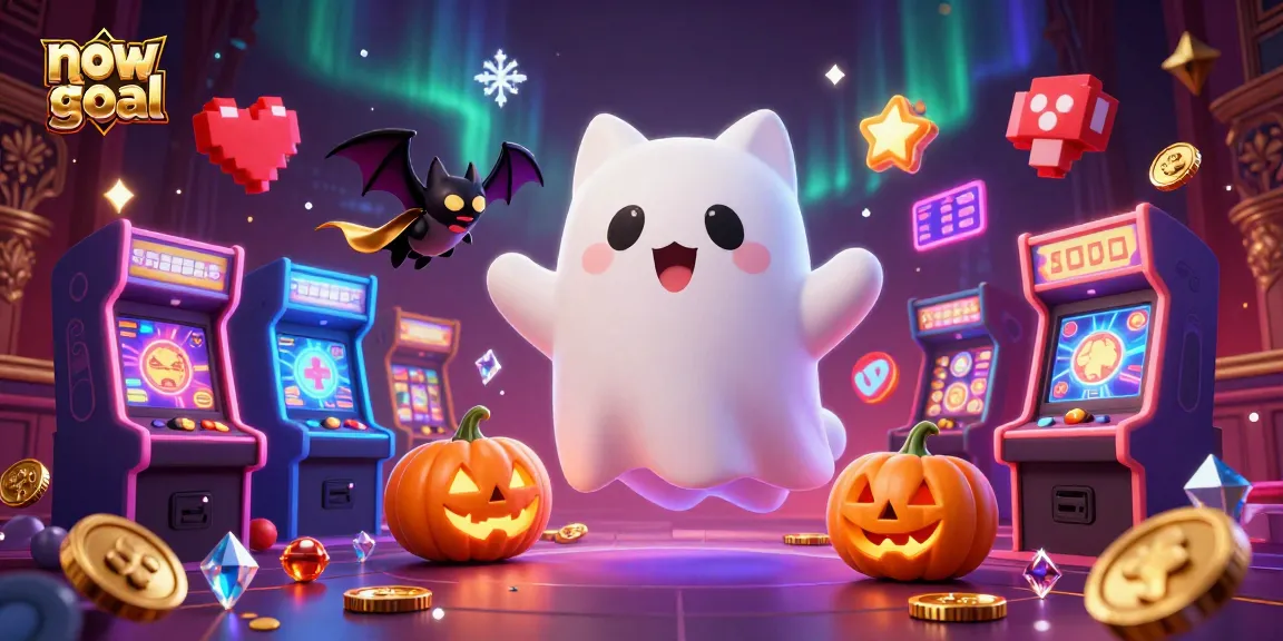 Experience the thrill of nowgoal with our lively casino scene featuring a ghost cat and vibrant gaming elements.