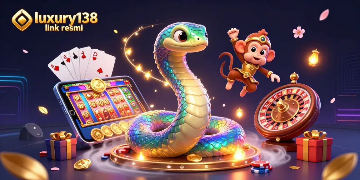 Menangkan permainan dengan luxury138 link resmi dalam ilustrasi kasino penuh warna dan detail 3D.