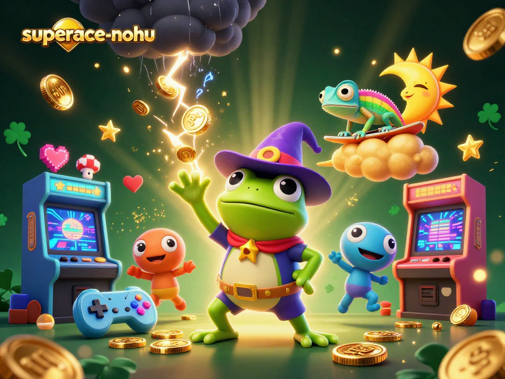 Experience big wins with superace-nohu in a vibrant 3D casino-themed digital art.