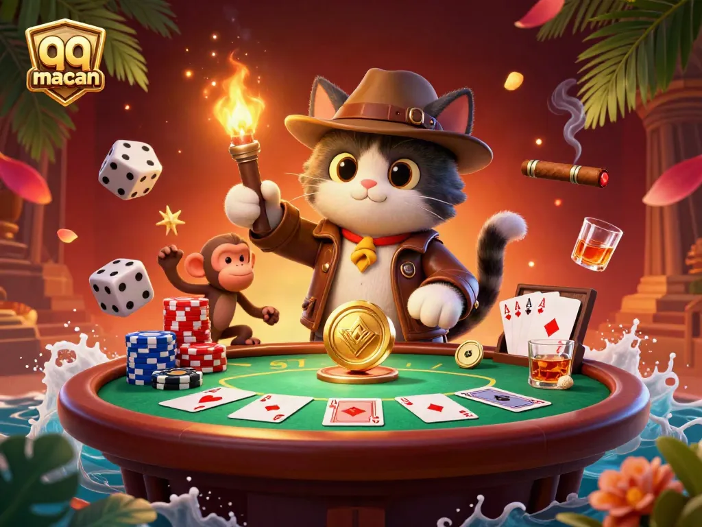 Experience thrill in casino gaming with the illustrative artwork showcasing qqmacan and its vibrant elements.