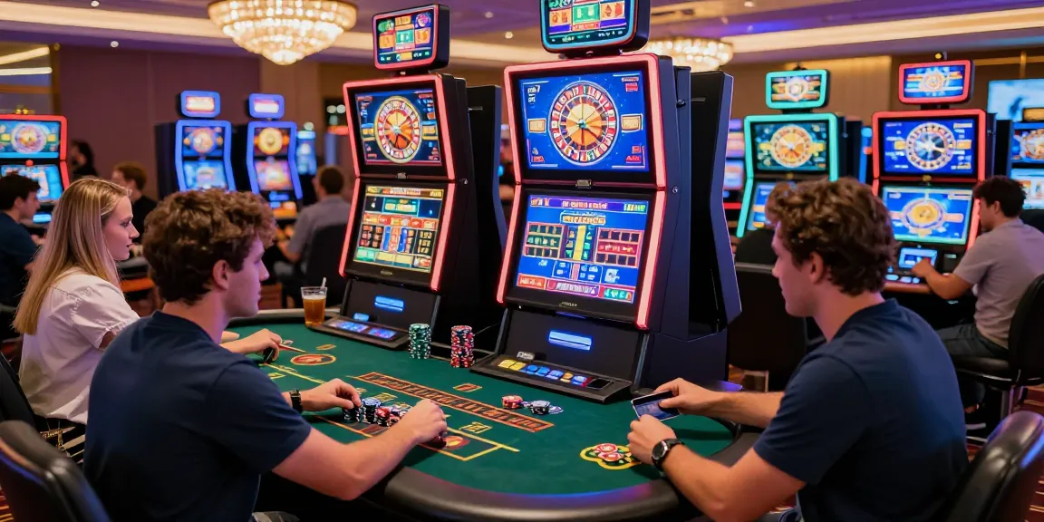 Credit card casinos scene at https://being-there.org.uk with diverse players enjoying games and using credit card deposits.