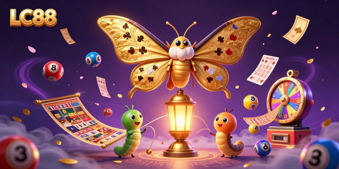 Experience the excitement of LC88 with vibrant lottery elements and casino scenes.