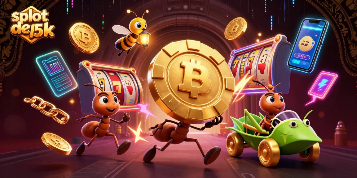 Engage in thrilling slot depo 5k adventures surrounded by vibrant 3D casino characters and elements.