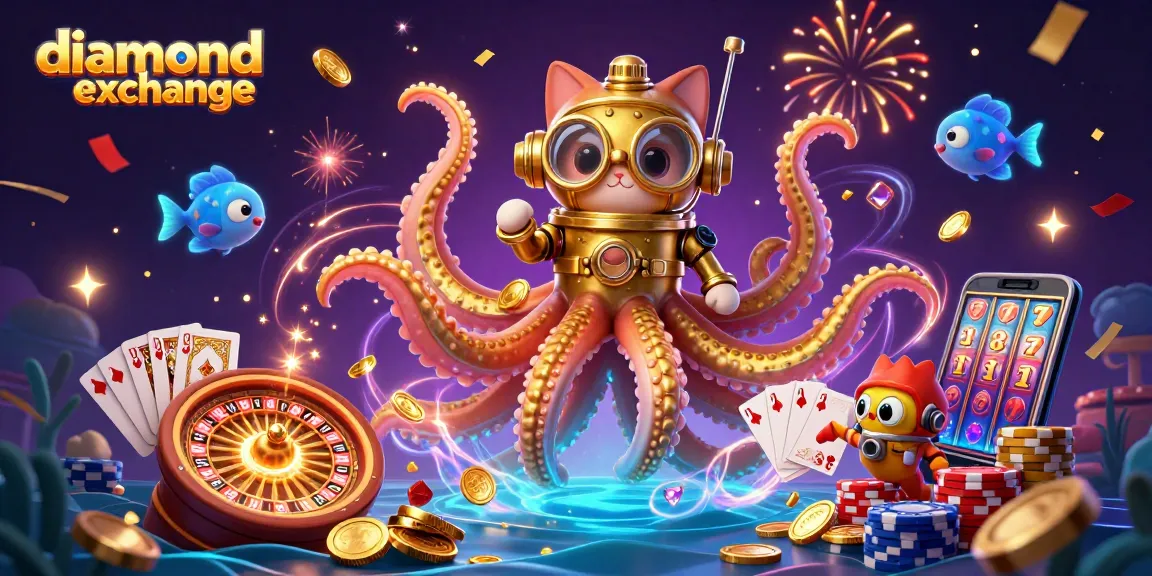 Interact with the diamond exchange as the kraken and diving cat engage in a thrilling casino adventure.