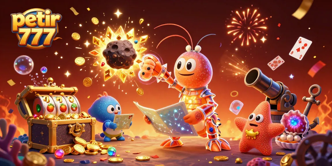 Experience the thrill of petir 777 gaming with dazzling slots, coins, and vibrant creatures.