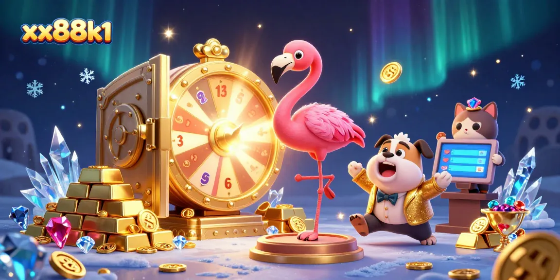 Engage with thrilling gameplay at xx88k1 while celebrating big wins among sparkling prizes and vibrant casino elements.