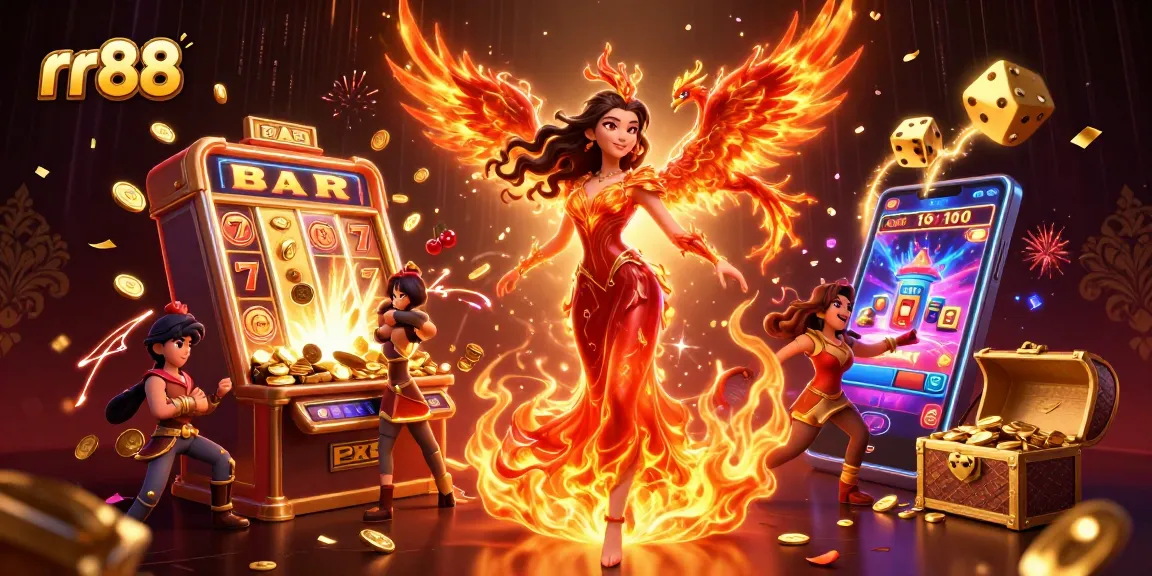 Experience high-stakes gaming at rr88 with a vibrant 3D casino illustration showcasing thrilling jackpots.