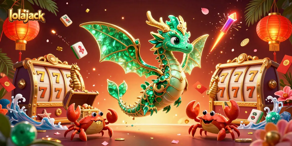 Win with lolajack in this vibrant 3D illustration of gambling excitement featuring casino elements.