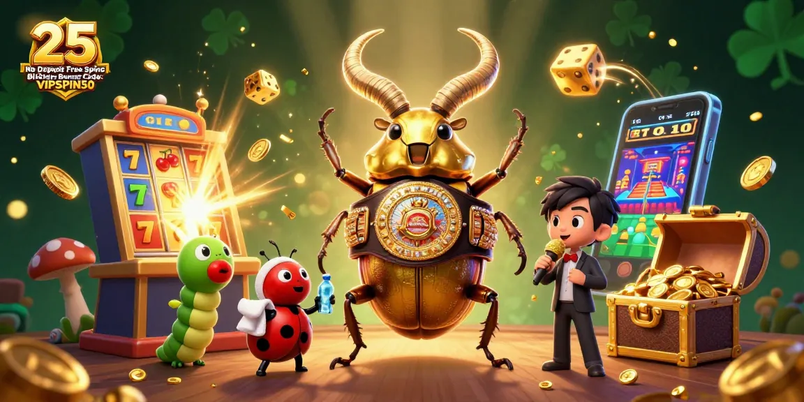 Experience the thrill of the 25 No Deposit Free Spins BitStarz Bonus Code: VIPSPIN50 with vibrant casino elements.