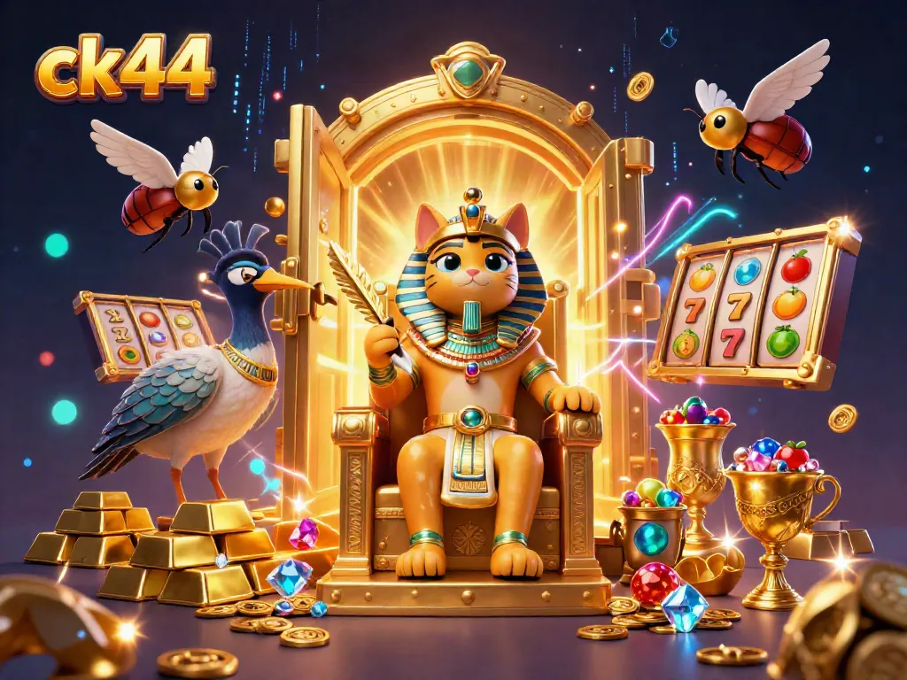 Experience ck44's vibrant casino adventure with Egyptian-themed elements and rich treasures.