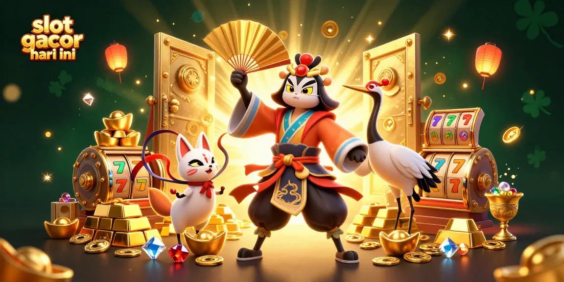 Win big at slot gacor hari ini with this vibrant 3D casino illustration showcasing colorful game elements.