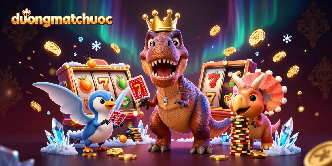 Engage in the duongmatchuoc experience with a fun T-Rex playing cards and dynamic slot elements.