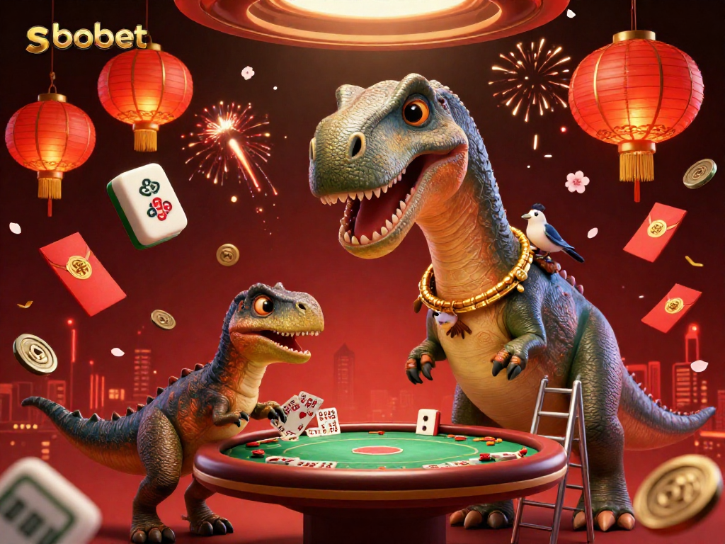 SBOBET enhances online betting experience with vibrant casino elements in a captivating illustration.