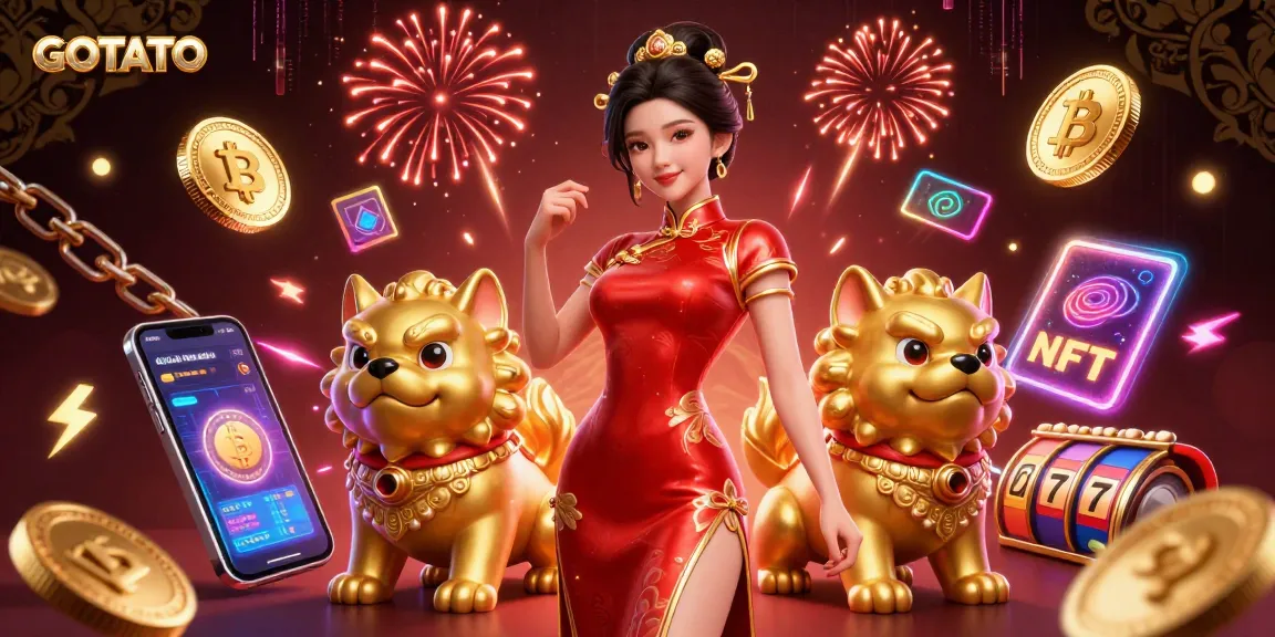 Terlibat dalam keberuntungan yang mengasyikkan dengan GOTOTO saat seorang pemain glamor berdiri di tengah suasana slot yang meriah.