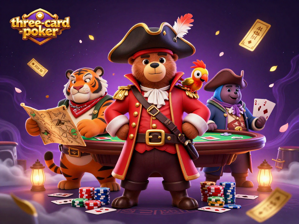 Engage in three-card-poker with dynamic gaming elements and vibrant characters for an immersive experience.