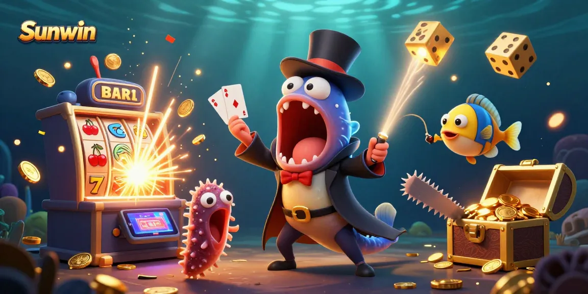 Experience the excitement of Sunwin with a magical underwater casino scene featuring enchanting characters and vibrant games.